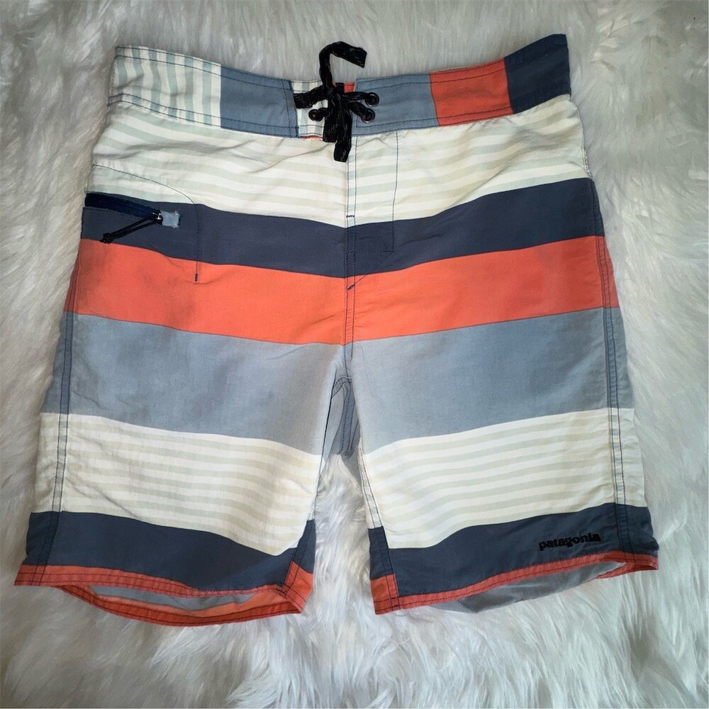 Patagonia Wavefarer Boardshorts Men's‎ Size 30 Striped Multicolor Surf Swim